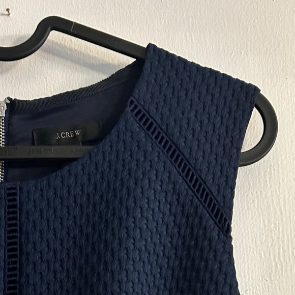 J. Crew Portfolio Matelasse Sleeveless Sheath Dress Navy Blue 2 - Picture 4 of 11